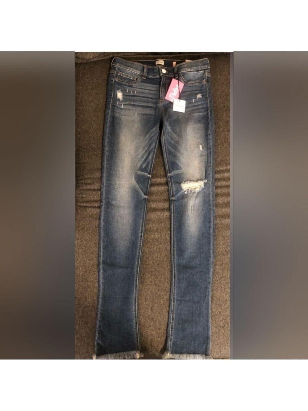 Sneak Peek Jeans Skinny Long Size 11 Distressed NWT - Picture 1 of 7